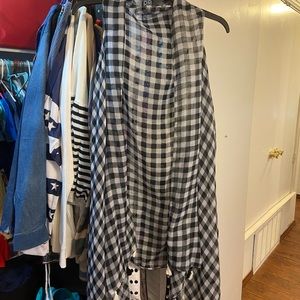 Black and white checked shawl